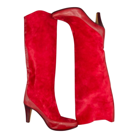 Andrea PFister Vitage Red Heeled Boots for Women - Picture 3 of 9